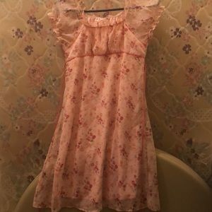 Pink Silk Floral Dress